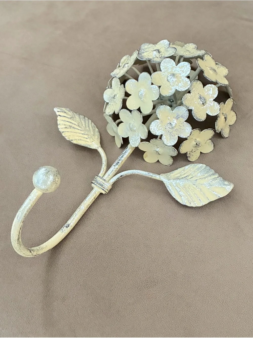 Hobby Lobby Cream Floral Metal Wall Hook